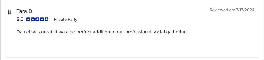 Client review for Daniel Stanislawek, guitarist