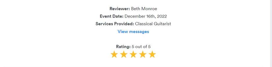 Client review for Daniel Stanislawek, guitarist