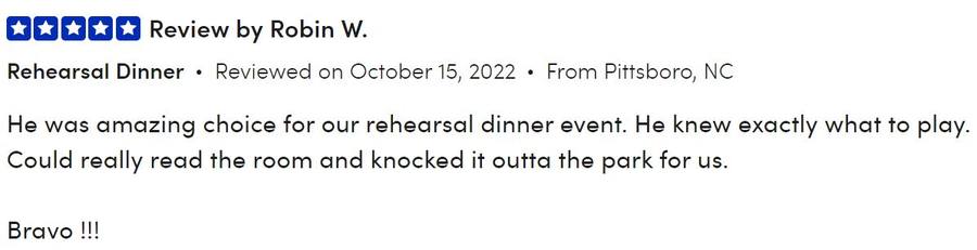 Client review for Daniel Stanislawek, guitarist