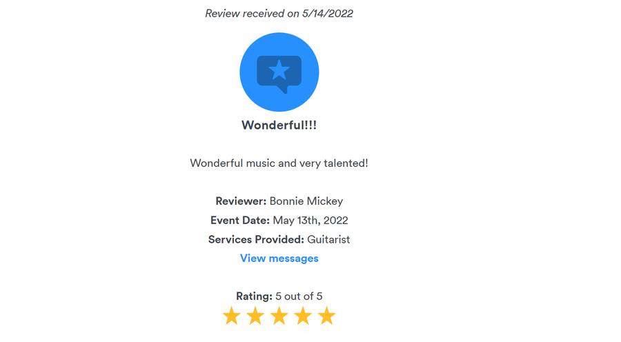 Client review for Daniel Stanislawek, guitarist