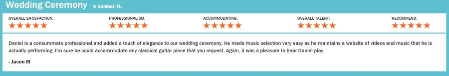 Client review for Daniel Stanislawek, guitarist