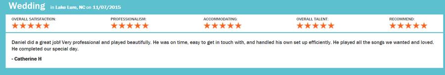 Client review for Daniel Stanislawek, guitarist