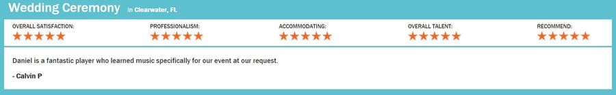 Client review for Daniel Stanislawek, guitarist