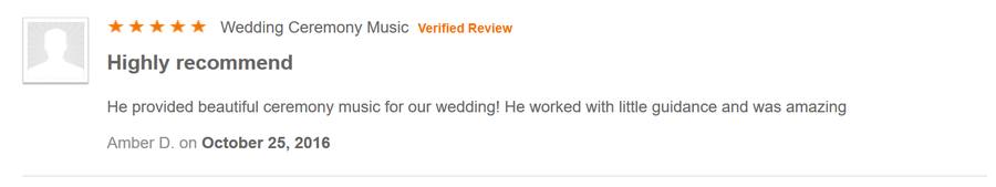 Client review for Daniel Stanislawek, guitarist