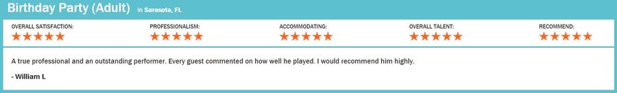 Client review for Daniel Stanislawek, guitarist