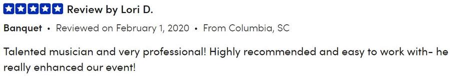 Client review for Daniel Stanislawek, guitarist