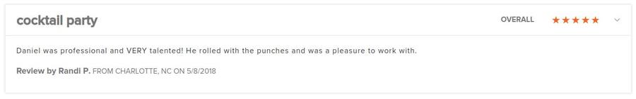 Client review for Daniel Stanislawek, guitarist